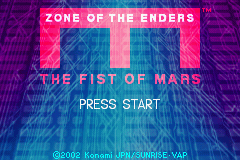 Zone of the Enders - The Fist of Mars Title Screen